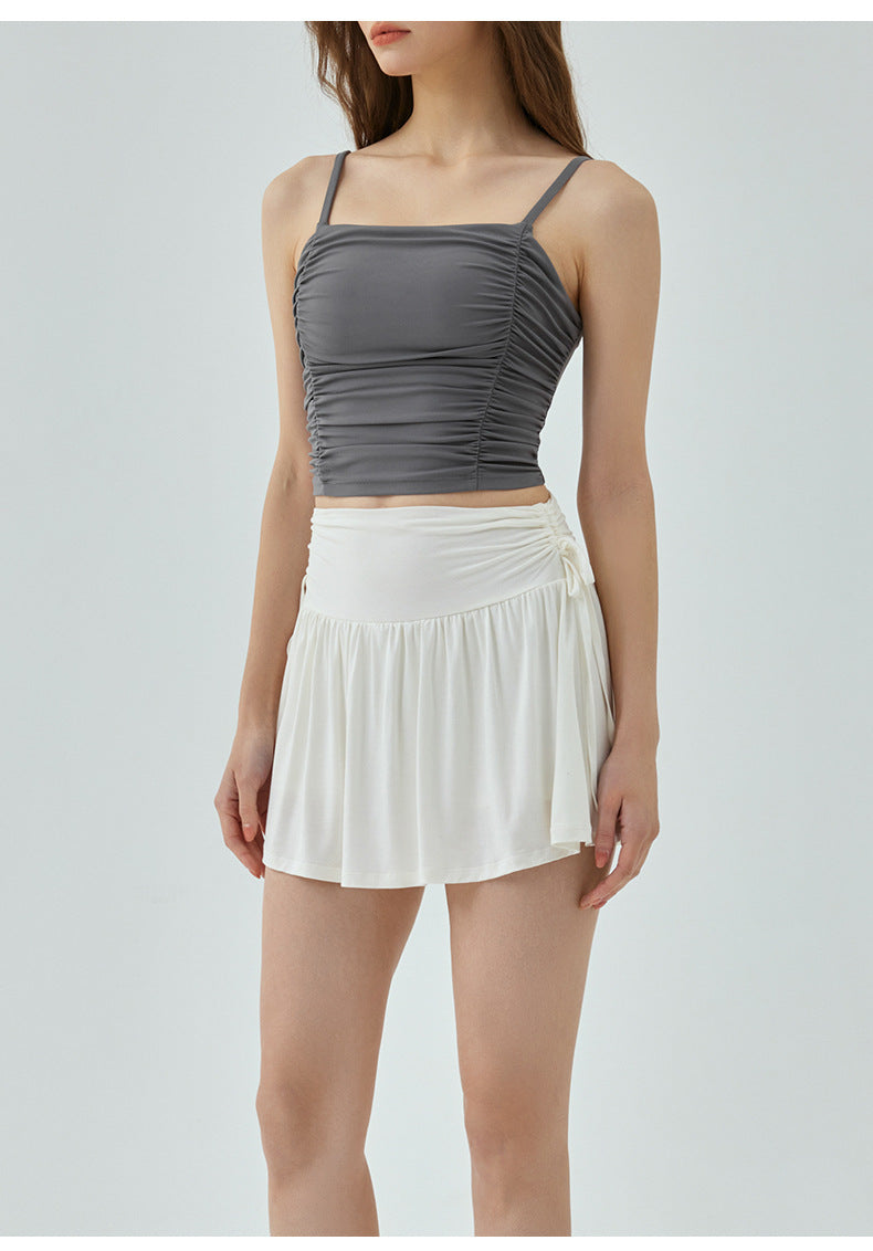 Ruched Cropped Sports Top