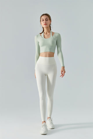 Ribbed Halter Strap Sports Top