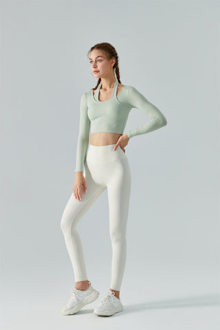 Ribbed Halter Strap Sports Top