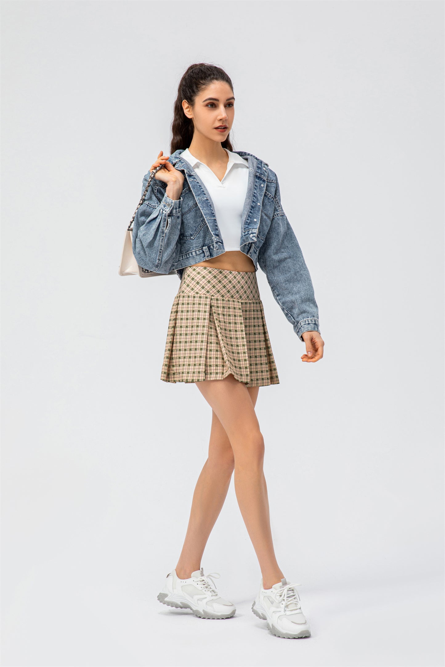 V-Neck Cropped High Waist Top