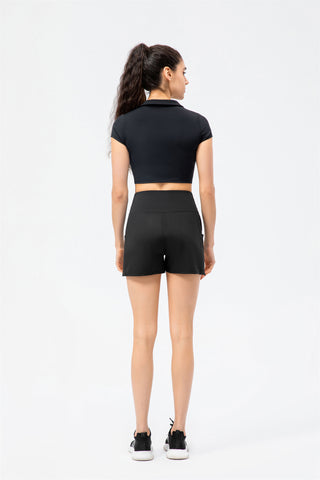 V-Neck Cropped High Waist Top