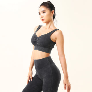 Workout Sets Ruched Sports Bra & Leggings