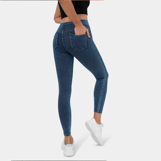 High Waisted Stretchy Denim Leggings
