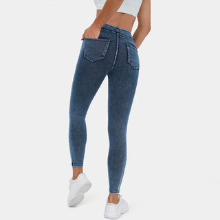 High Waisted Stretchy Denim Leggings