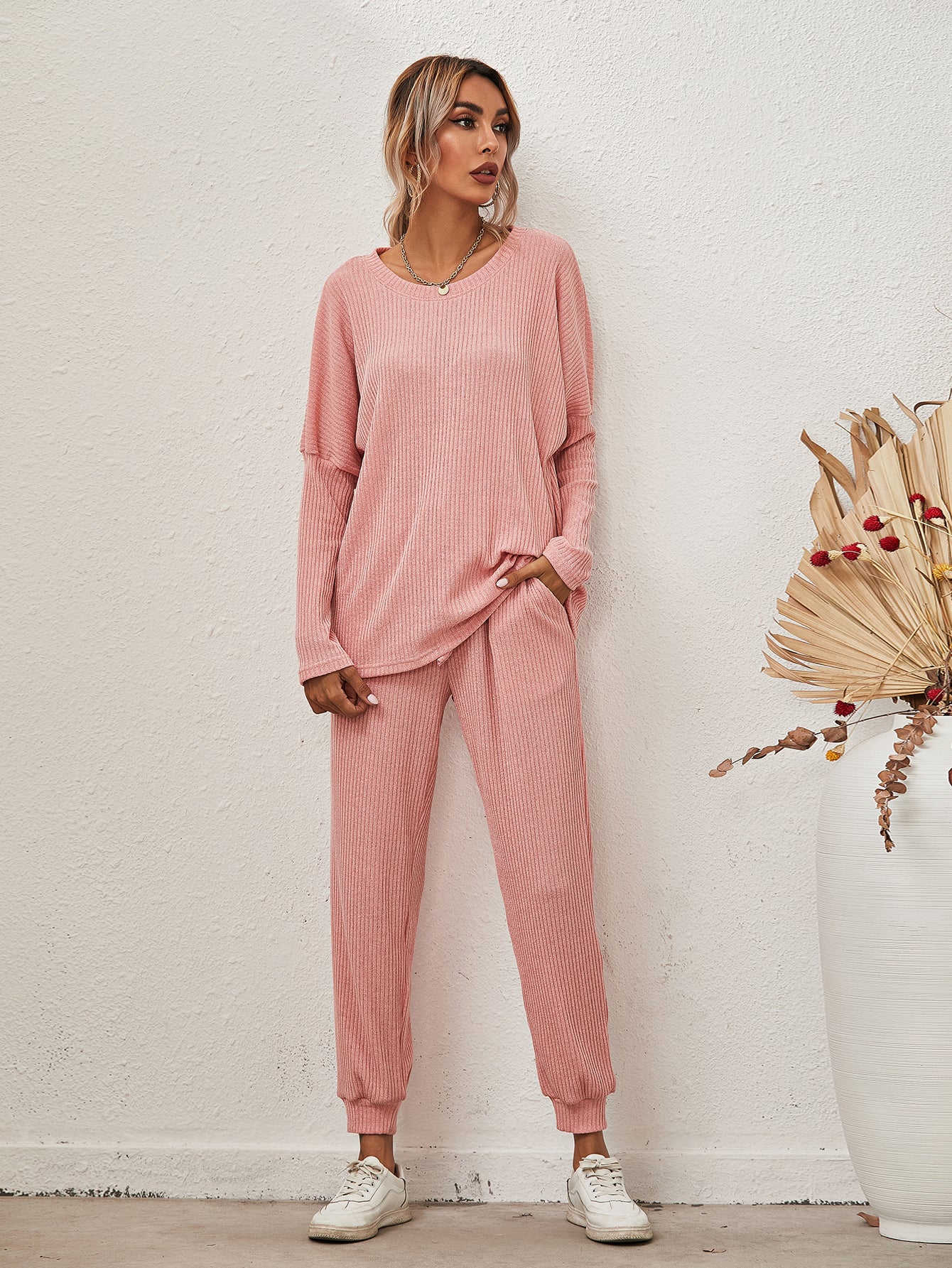 Loose Long Sleeve & Pants Lounge Set
