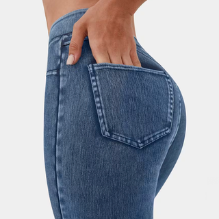 High Waisted Stretchy Denim Leggings
