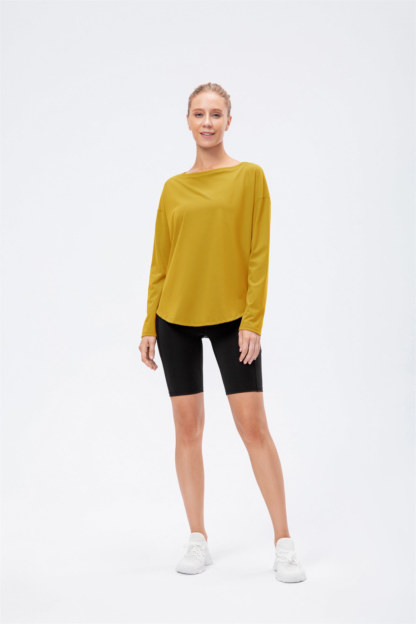 Long Sleeve Drape Cut Sportwear Curved Hem Tracksuit