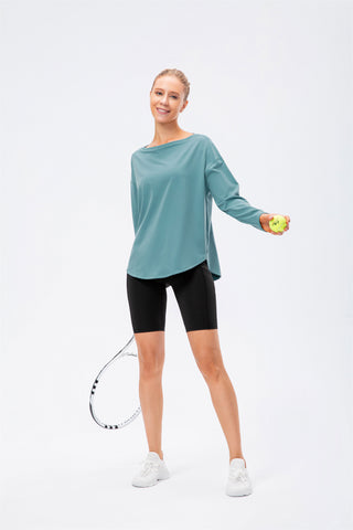 Long Sleeve Drape Cut Sportwear Curved Hem Tracksuit