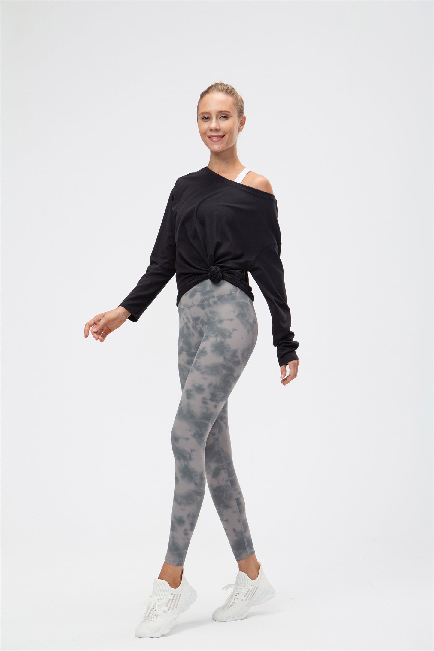 Long Sleeve Drape Cut Sportwear Curved Hem Tracksuit