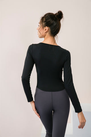 Long Sleeve Cut Out Hole Sports Top