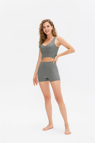 Sport Cropped Tank Top-Front and Back Wearable