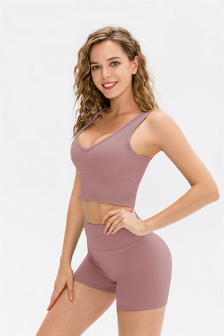 Sport Cropped Tank Top-Front and Back Wearable