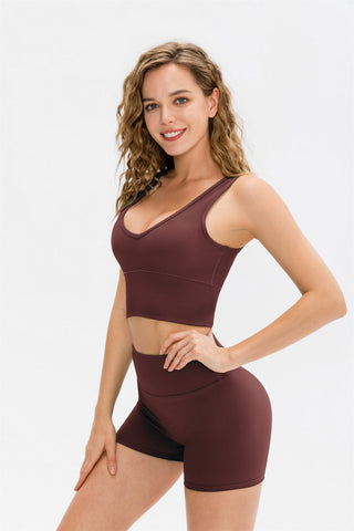 Sport Cropped Tank Top-Front and Back Wearable