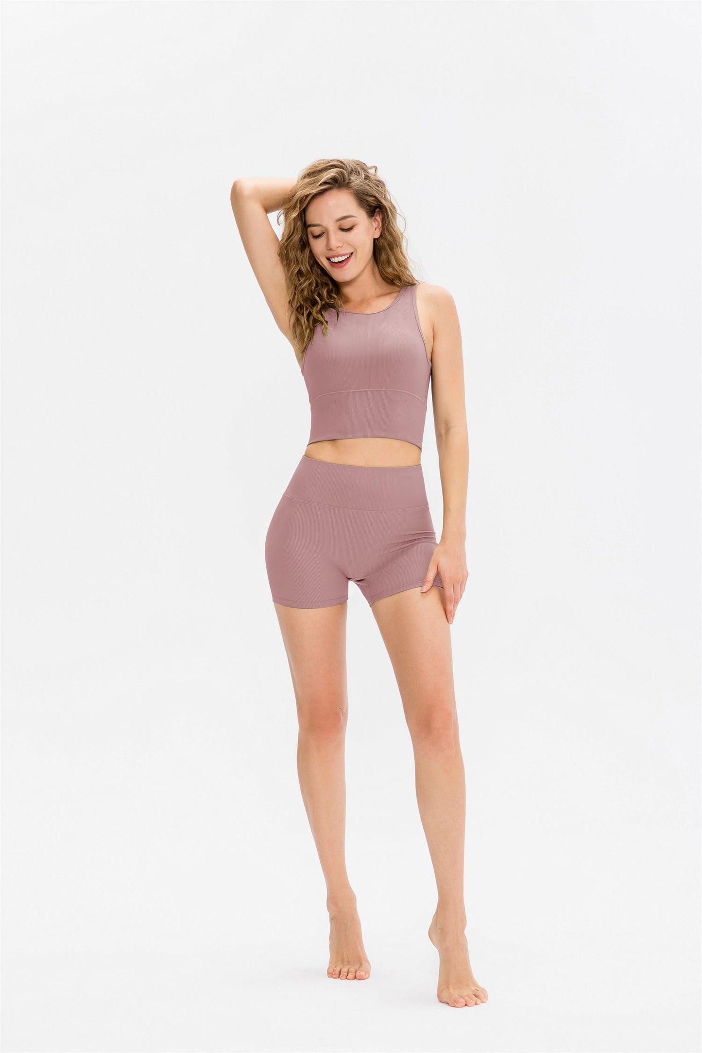 Sport Cropped Tank Top-Front and Back Wearable