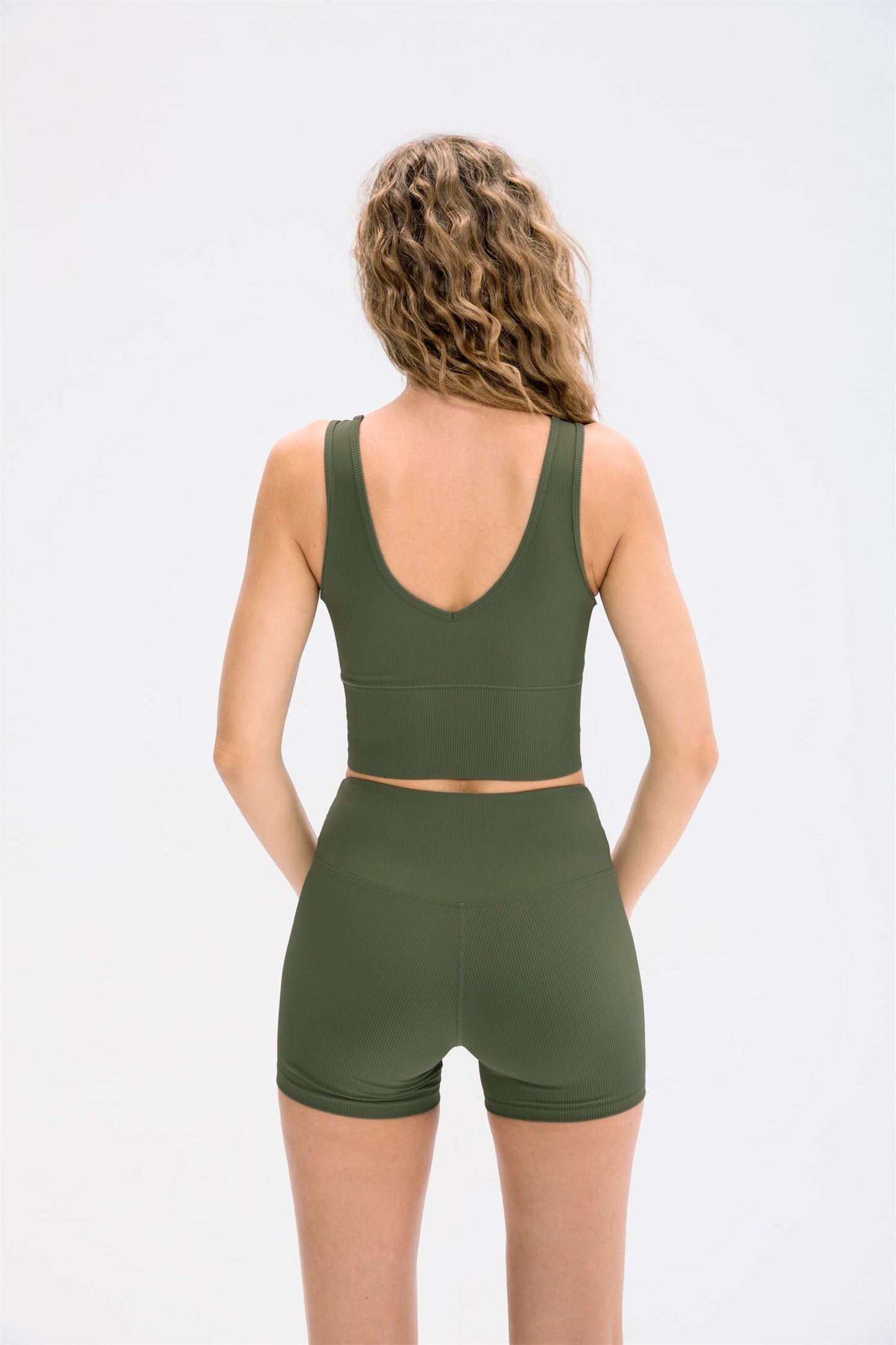 Sport Cropped Tank Top-Front and Back Wearable