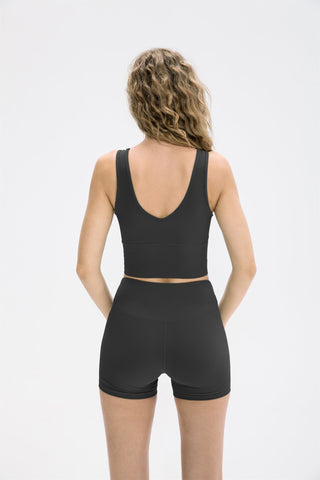 Sport Cropped Tank Top-Front and Back Wearable