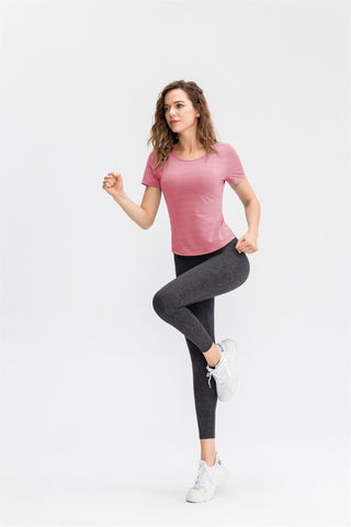 Short Sleeve Loose Striped Sport Tee