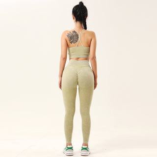 Workout Sets Sexy Ruched Sports Bra & Leggings