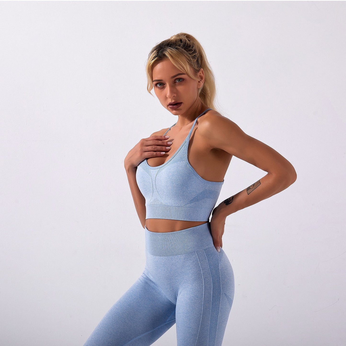 Seamless Gym Yoga Set Sports Bra & Leggings for Women