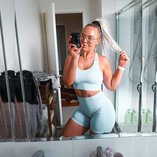 Workout Sets Seamless Sports Bra & Shorts