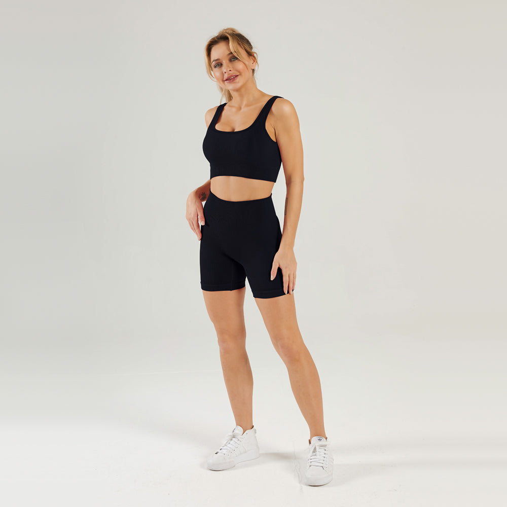 Seamless Gym Yoga Set Sports Bra & Shorts for Women