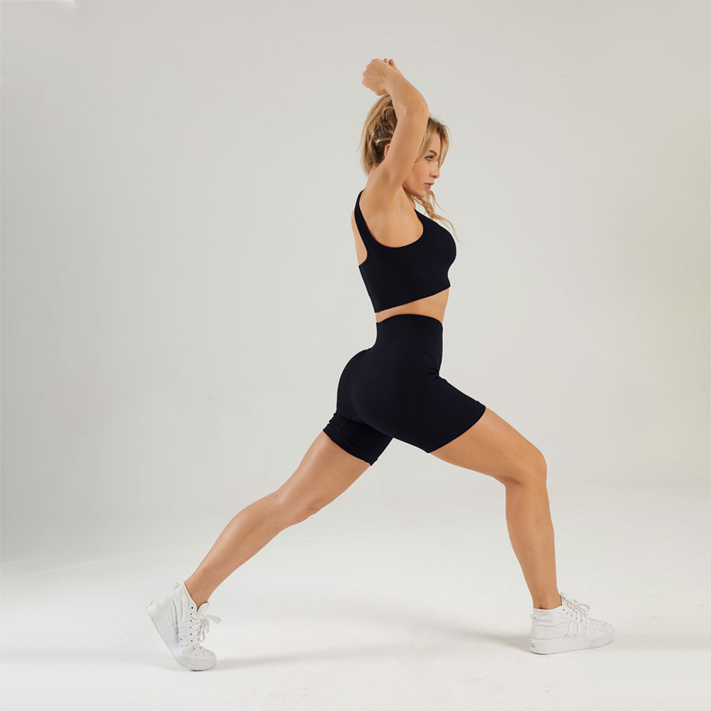 Seamless Gym Yoga Set Sports Bra & Shorts for Women