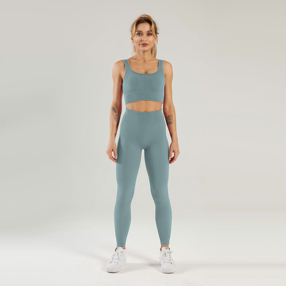 Seamless Gym Yoga Set Sports Bra & Leggings for Women