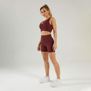 Seamless Gym Yoga Set Tank Top & Shorts for Women