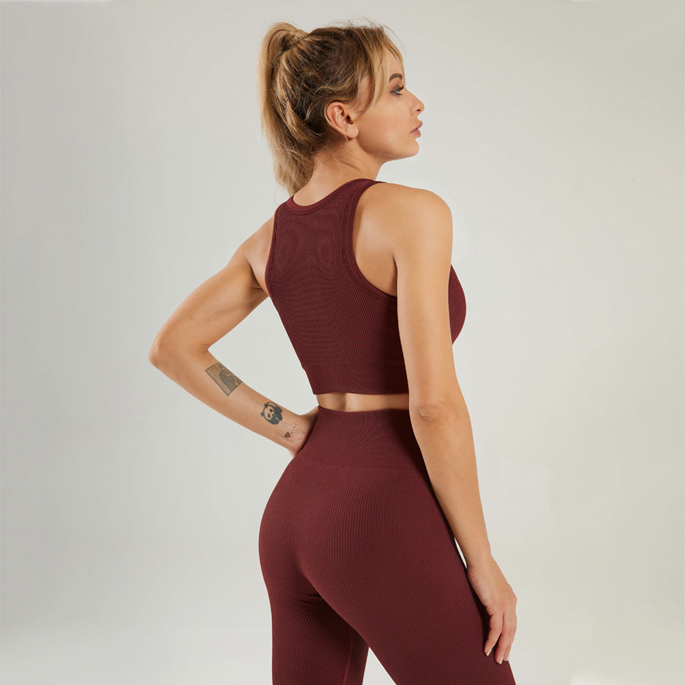 Seamless Gym Yoga Set Tank Top & Leggings for Women