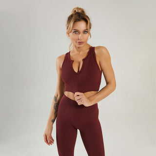 Seamless Gym Yoga Set Tank Top & Leggings for Women