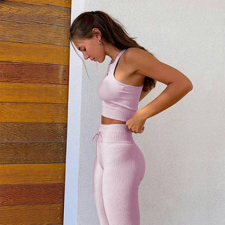 Seamless Gym Yoga Set Tank Top & Leggings for Women