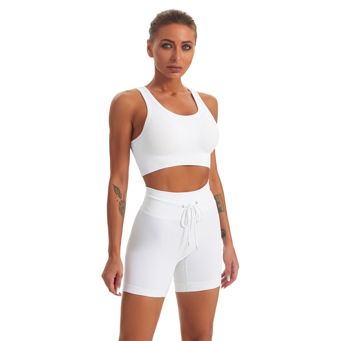 Seamless Gym Yoga Set Tank Top & Shorts for Women