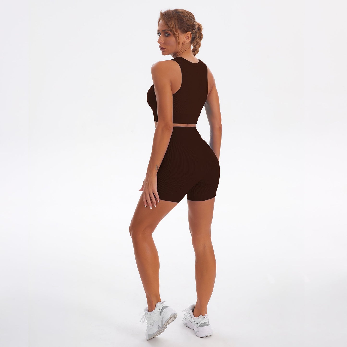 Seamless Gym Yoga Set Tank Top & Shorts for Women