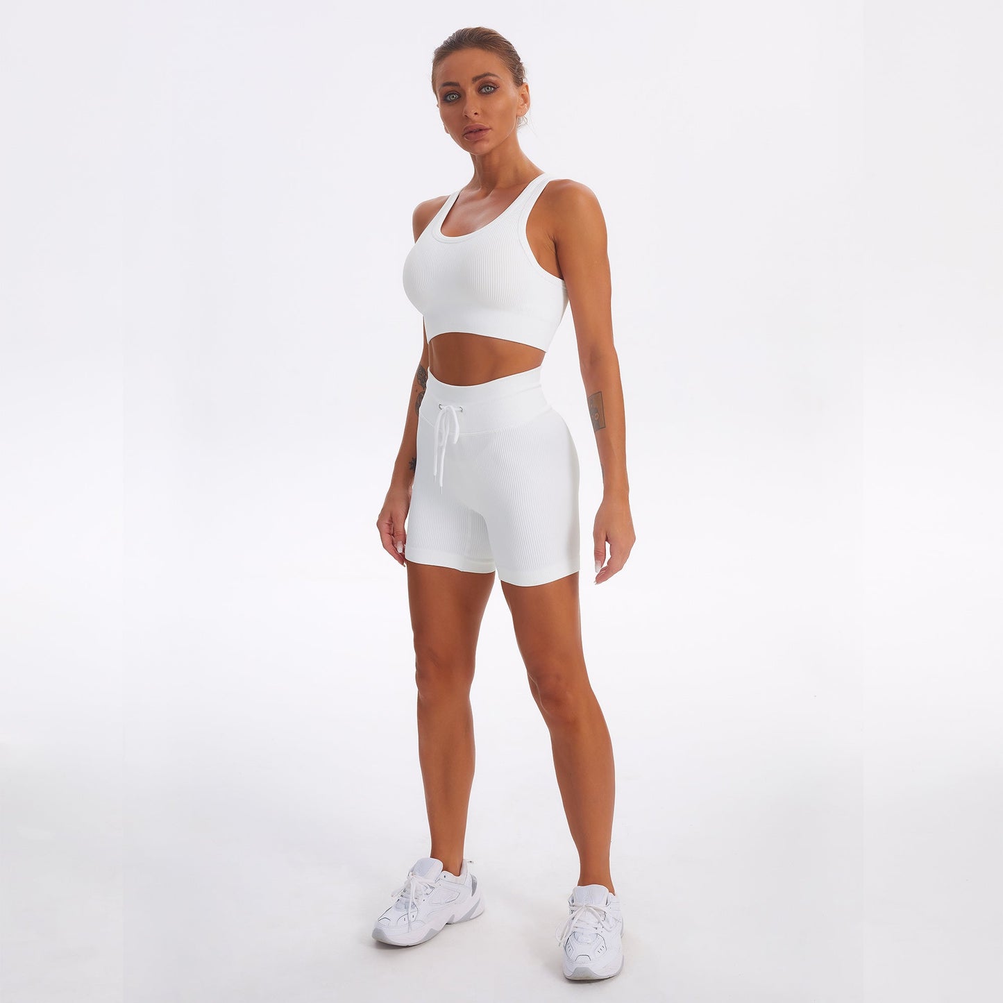 Seamless Gym Yoga Set Tank Top & Shorts for Women