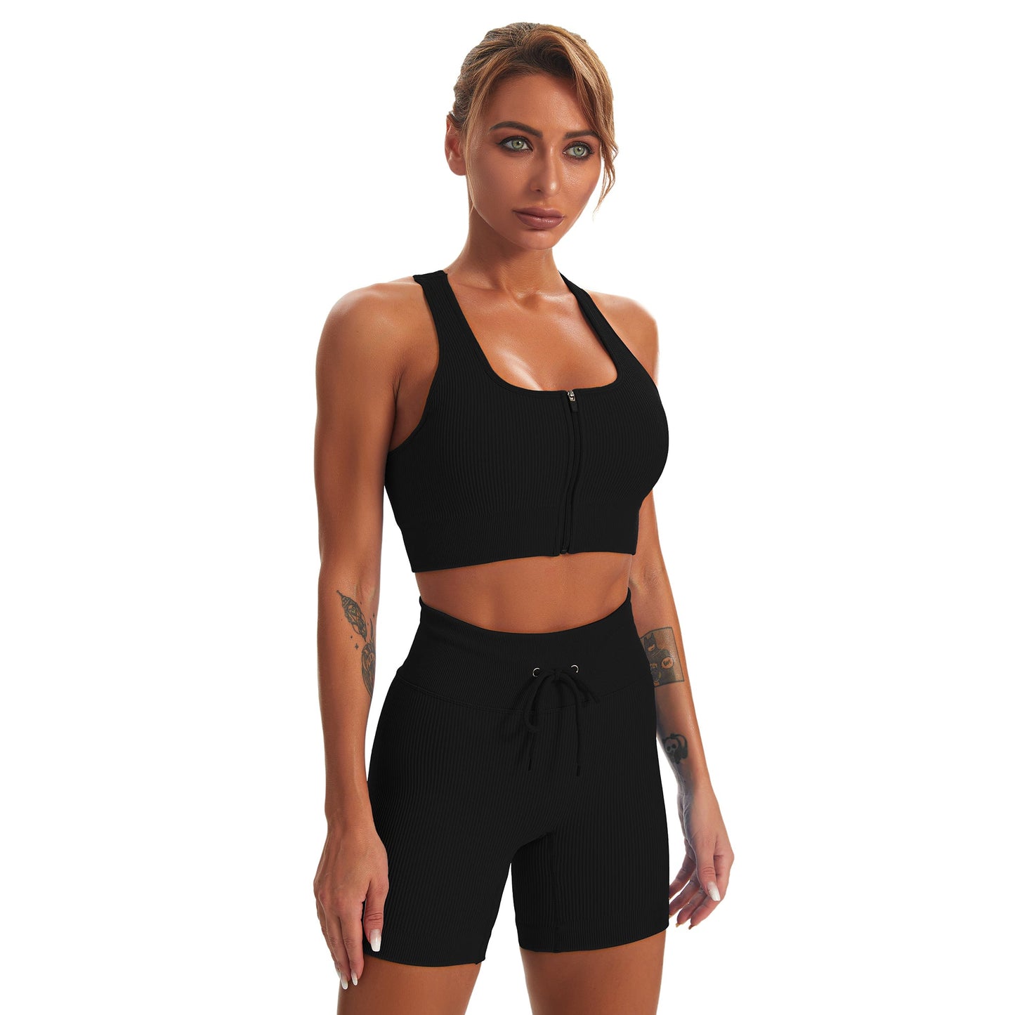 Seamless Gym Yoga Set Tank Top & Shorts
