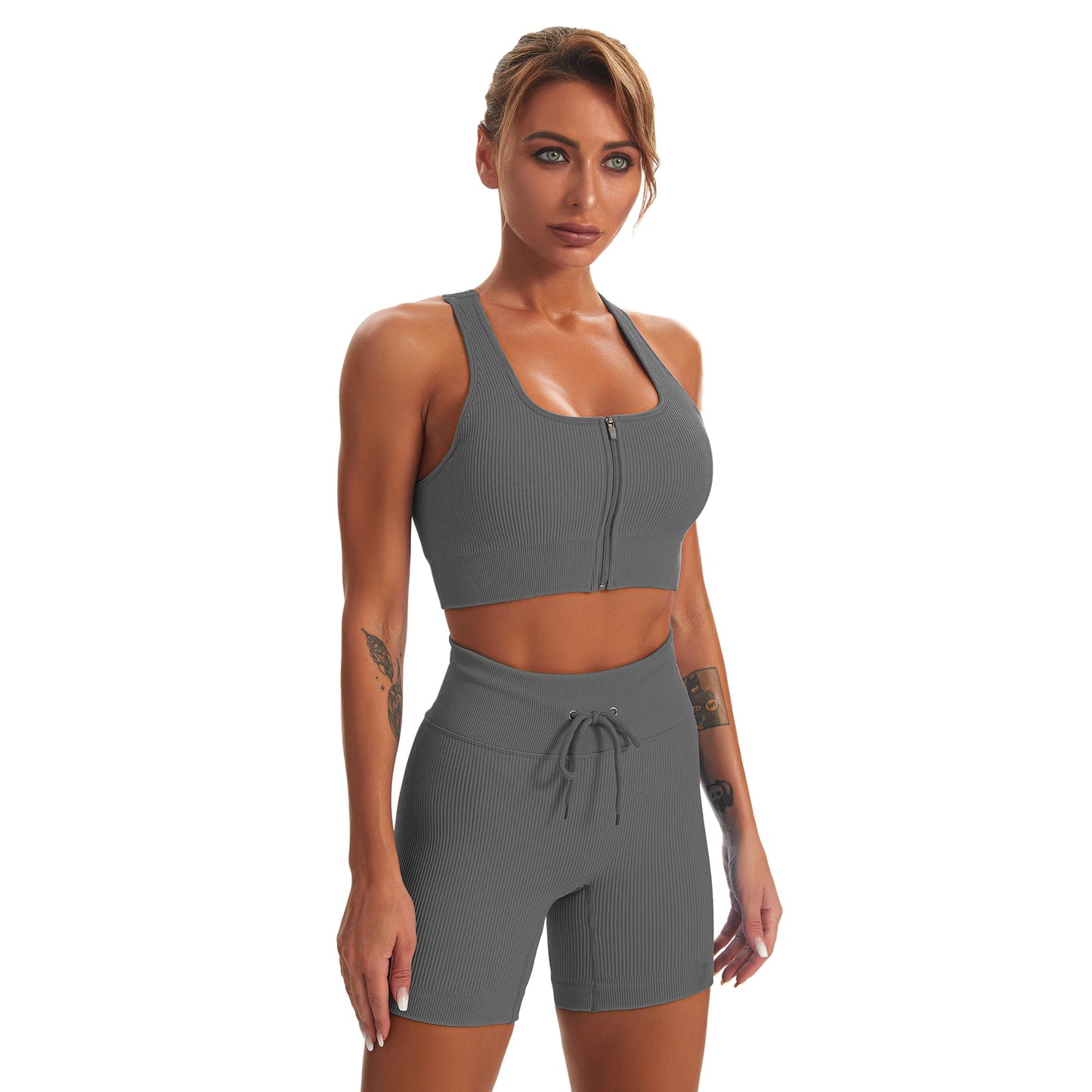 Seamless Gym Yoga Set Tank Top & Shorts