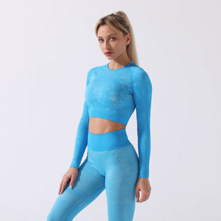 Seamless Yoga Suit Long Sleeve Top & Leggings