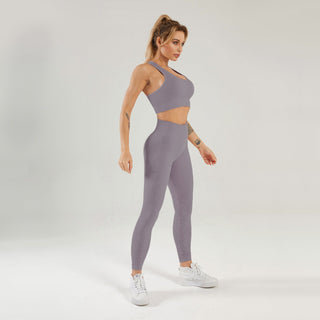 Seamless Gym Yoga Set Sports Bra & Leggings Floral Print for Women