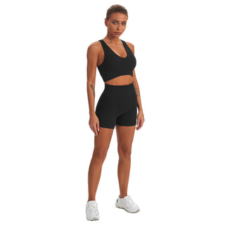 Seamless Gym Yoga Set Sports Bra & Shorts