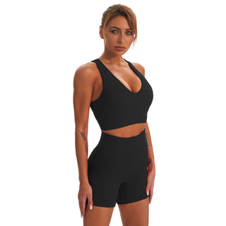 Seamless Gym Yoga Set Sports Bra & Shorts