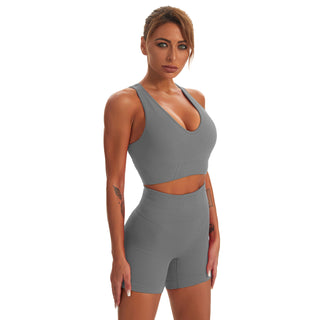 Seamless Gym Yoga Set Sports Bra & Shorts